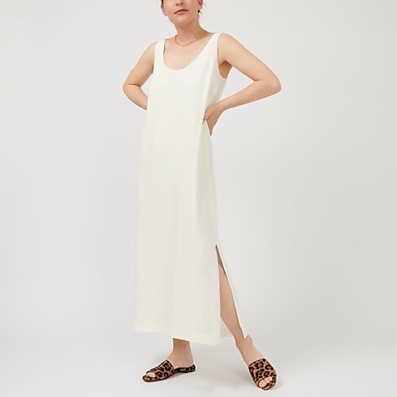 NWT J. Crew Silk Tricotine Maxi Dress in Ivory - Picture 2 of 5